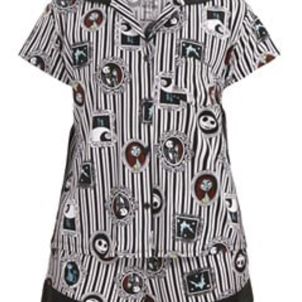Disney Nightmare Before Christmas Black and White Striped Pajama Set